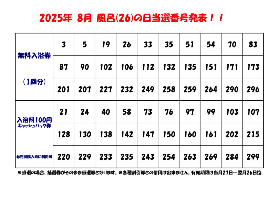 風呂の日2025年8月分